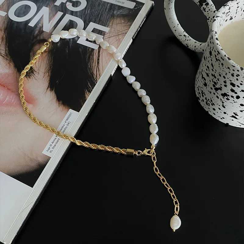 Yangliujia The Baroque Natural Pearl Necklace Bohemian Fashion Temperament Simple Chain Clavicle Women Jewelry Gift AccessoriesC250407