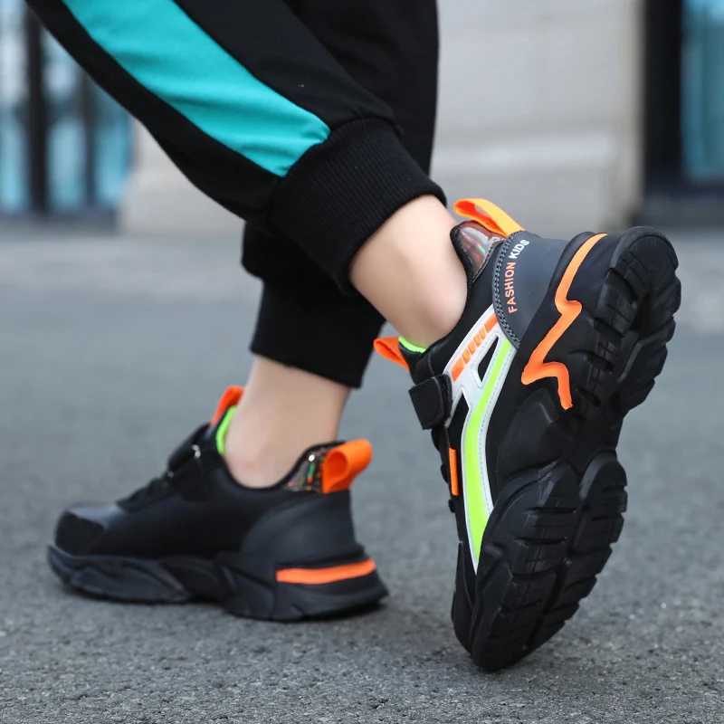Four season childrens sports shoes outdoor leisure sports shoes boys running non slip lightweight childrens school walking shoes W250407