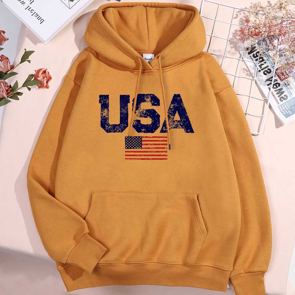 American Letter American Flag Stars and Stripes Hoodie Mens Wool Hoodie Womens Wool Oversized Sweater Autumn Pocket Clothing W250408