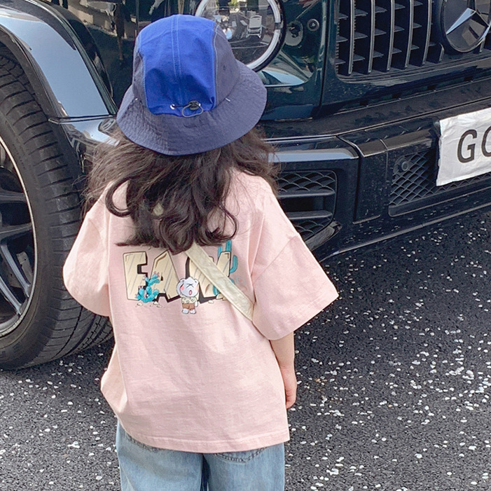 Ddmyshoesvip Korean Version Girls Short T Shirt Summer New Style Children S Baby Loose Casual Cartoon Half Sleeved Fashionable Kindergarten Top