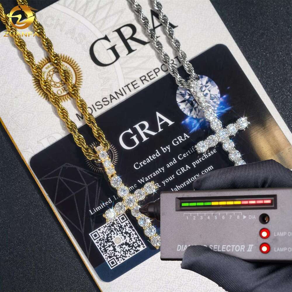 Fine silica jewelry, pure sier chilled pendant, necklace chain, hip-hop cross pendant