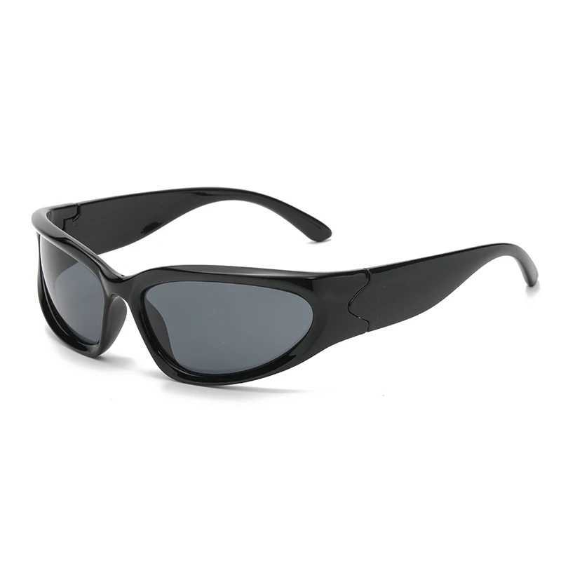 Fashion Punk Goggles Y2k Luxury Brand Sunglasses Womens Wrap Sunglasses 2000s Shades Eyewear UV400 Womens Sunglasses W250408