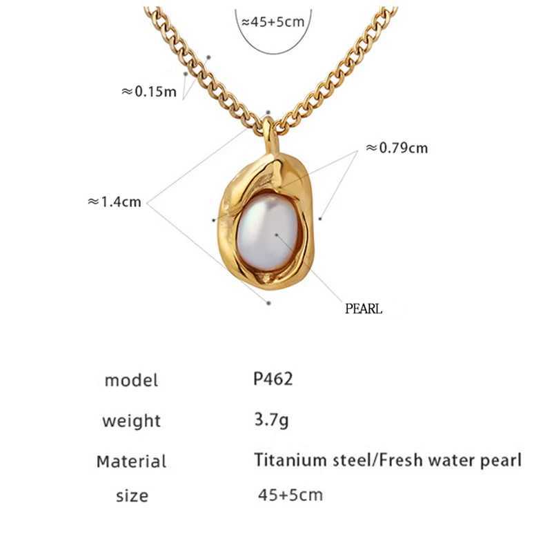 Fashion Inlaid Pearls Pendant Necklace for Women Luxury Design Stainless Steel Cuban Chain Wedding Woman Necklaces JewelryC250407