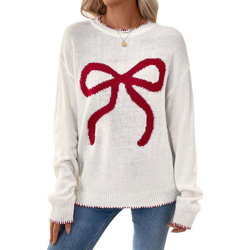 Autumn winter hot items, sweet European and American loose long sleeved round neck Christmas sweater, women's 2025 temperament versatile new tren