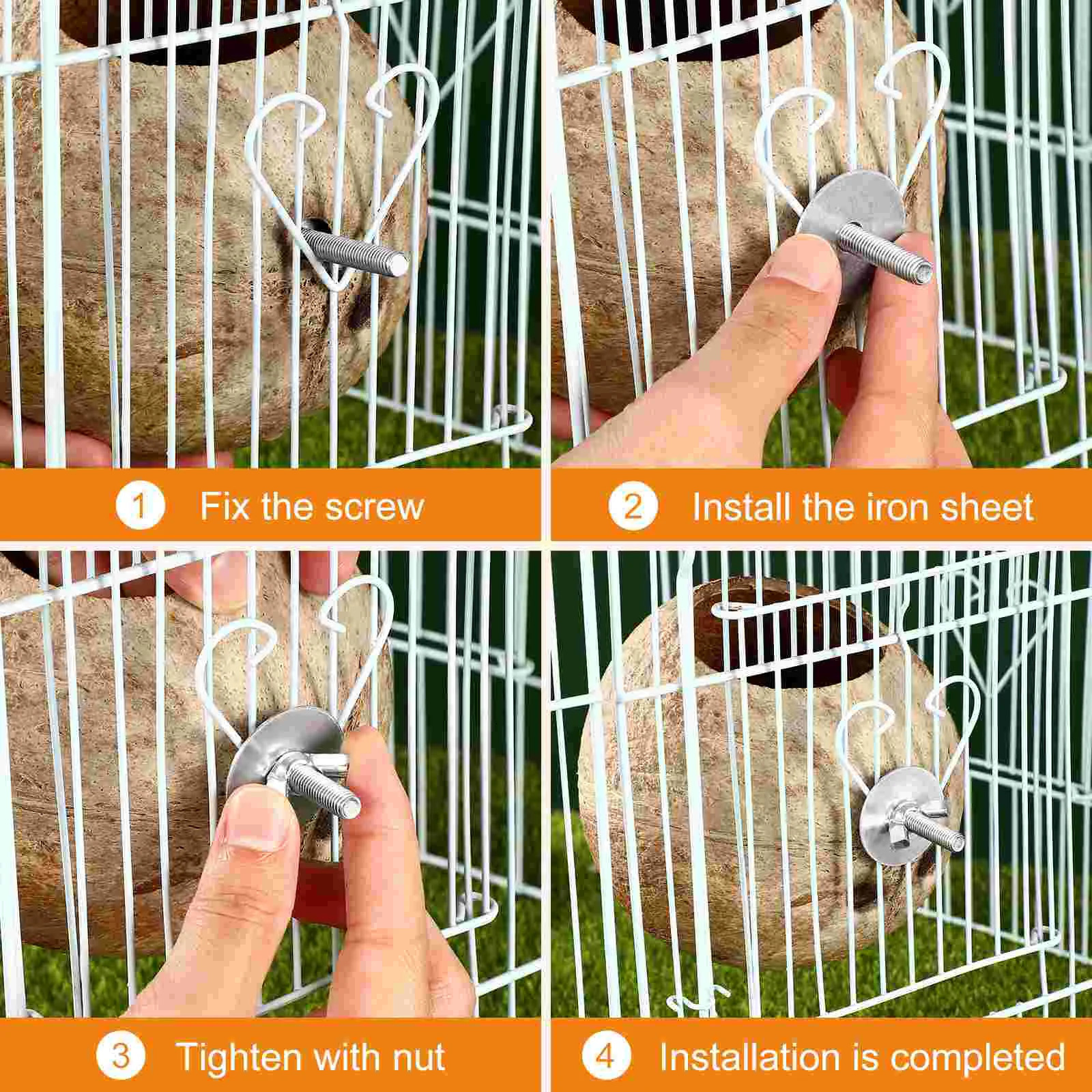 Birdcage Pet Bird Nest Hanging Bird Coconut Shell Bamboo Wood 250403