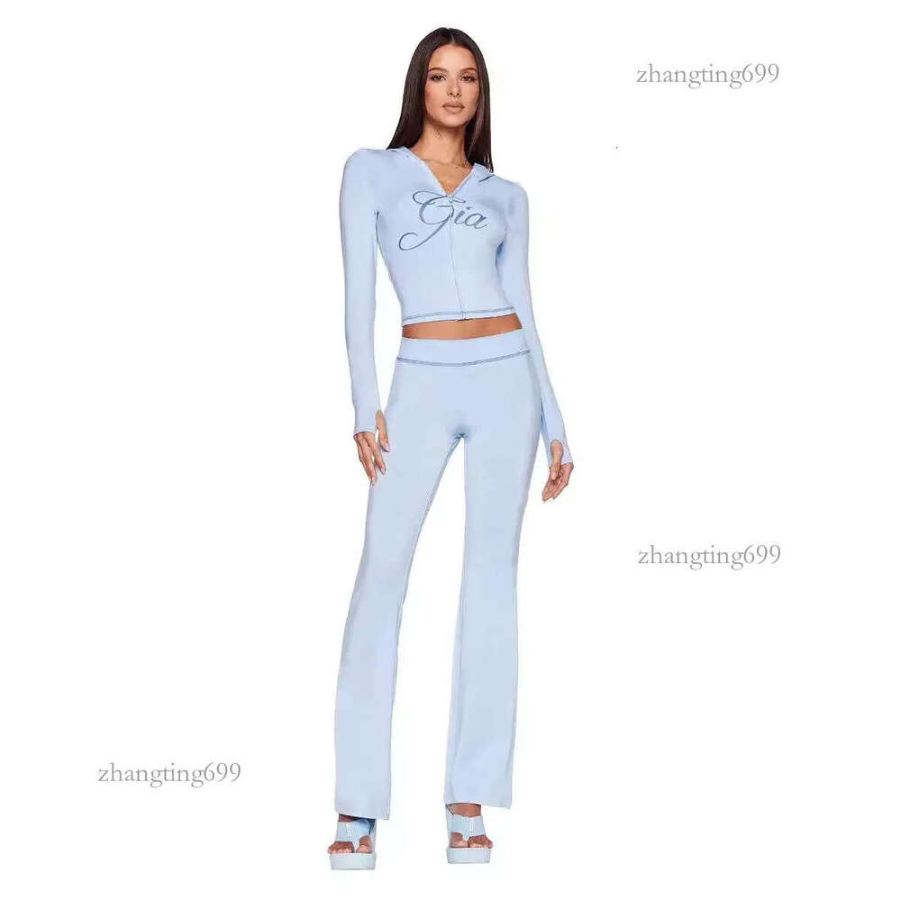 I. AM. GIA Womens Two Pieces Set Pant Sets Bralette High-waisted Casual Summer Tracksuit Y2k Hooded Cardigan Sweatshirt Set 250409