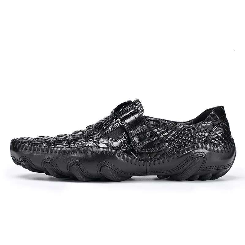 Driving Mens Genuine Loafer Cow Leather Crocodile Pattern Hasp Casual Shoes Atos Hombre