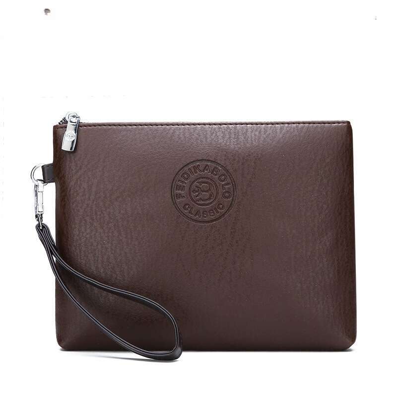 Men's casual handbag PU soft leather men's mobile phone bag large capacity wallet new style chic and elegant clothing