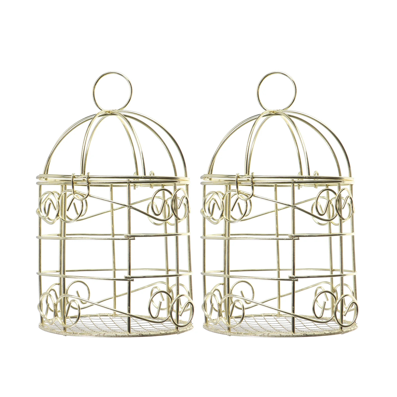 2 bird cages parrot cages decorative feeders hanging hollow retro feeders small wrought iron indoor 250403