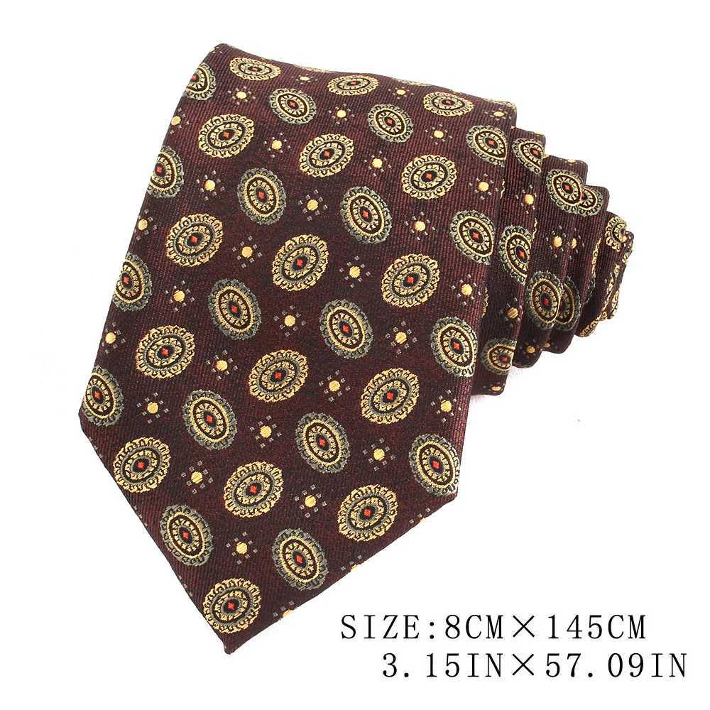 Maillard Coffee Color Ties For Men Wen Floral Stripe Neck Tie For Wedding Business Classic Brown Color Neckties Mens Neck Tie X250407