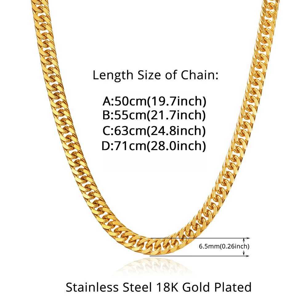 Golden stainless steel 6.5mm curly Cuban chain bracelet for womens fashion parties weddings jewelry sets gifts Y250408