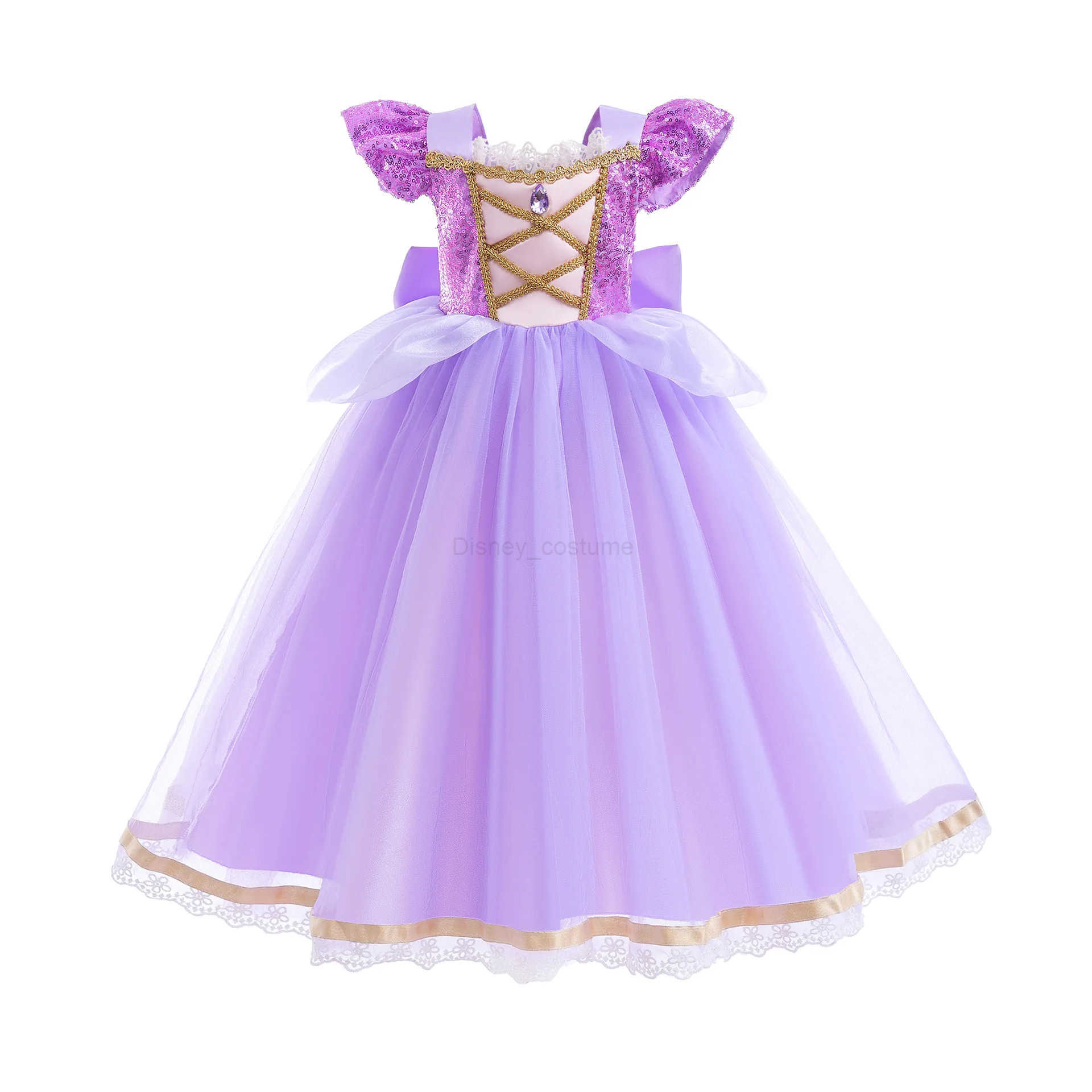 Disney Rapunzel Dress for Girls Cinderella Dress Up Fantasy Children Birthday Princess Costume Kids Halloween Party Clothes 3-10Y X250408