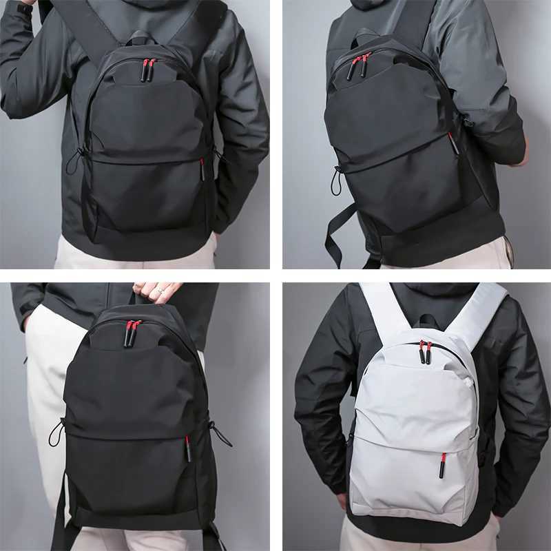 Multifunction Waterproof Backpack Men Luxury Student School Bags Notebook Backpacks Casual Pleated 15.6 Inch Laptop Bag For MenC250407