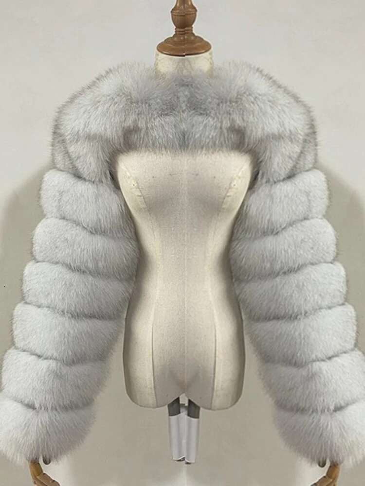 DEAT Fashion Women's Faux Fur Vintage O-Neck Long Sleeve Splicing Contrasting Colors Coat Female Tide Spring 2025 New 17A4203