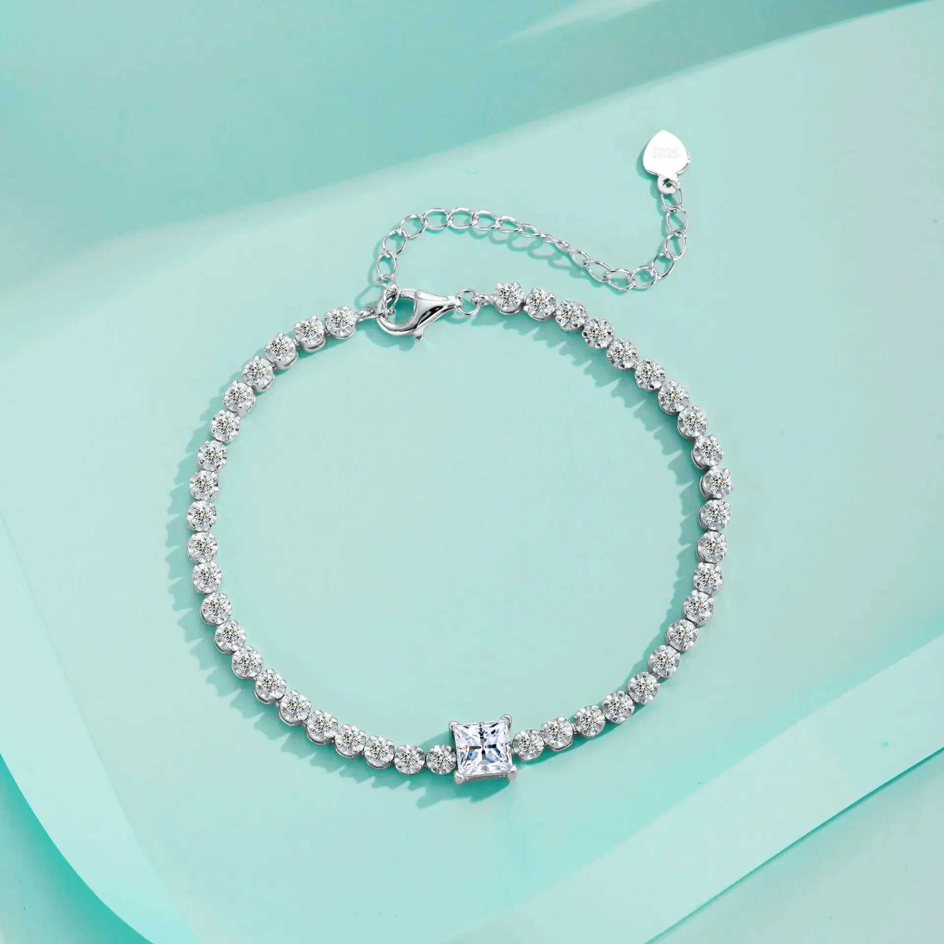 1ct D Color Princ Cut GRA Tennis Moissanite Bracelet For Wen 925 Sterling Silver Diamond Jewelry Anniversary Gift BraceletsC250408