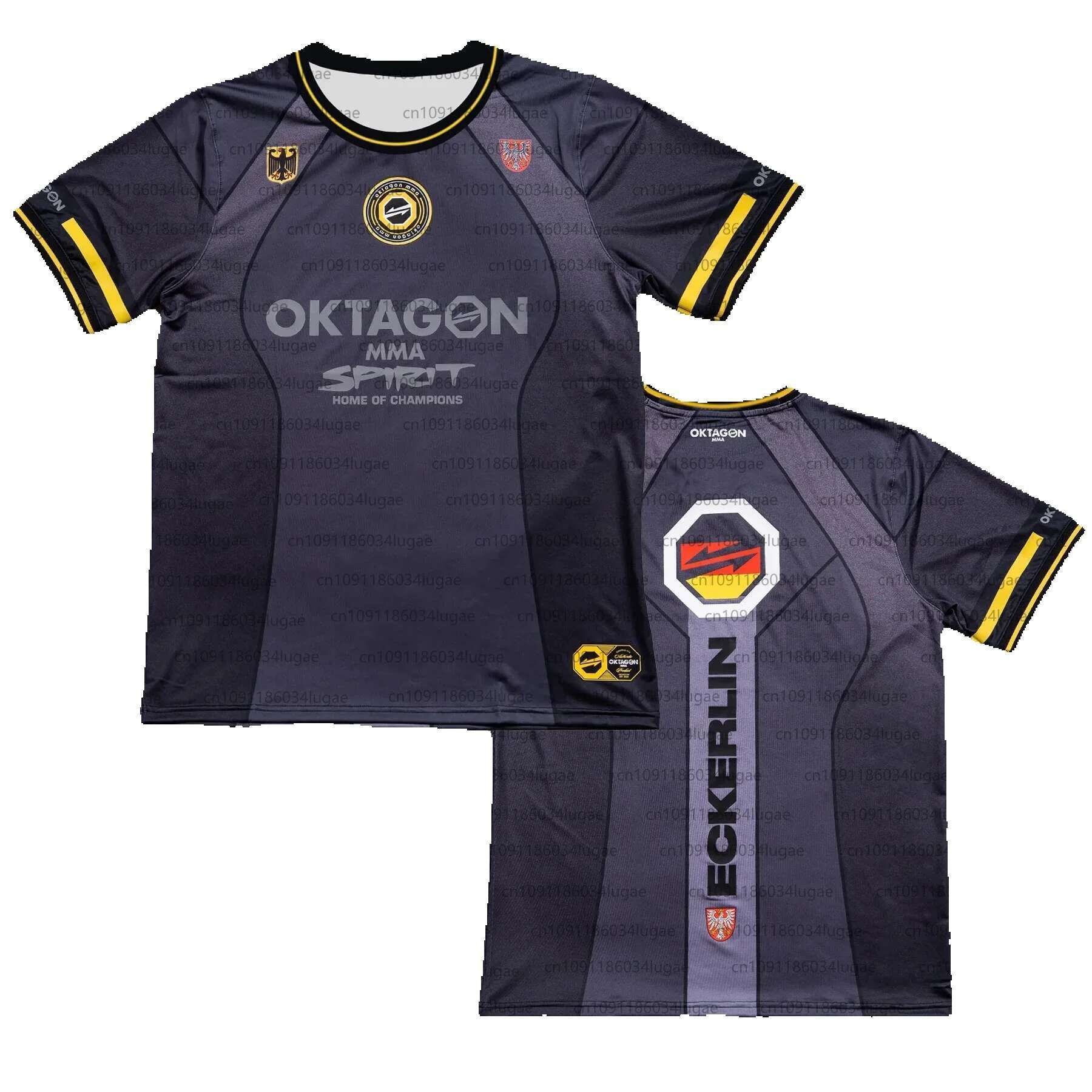 2025 Summer Printed Oktagon Fighting Fan Uniform and Women's Breathable Round Neck Short Sleeve Men's T-shirt Casual Style Jersey
