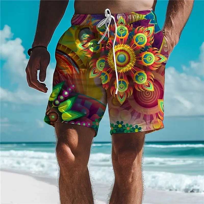 Summer basketball mens floral beach cute board mens swimsuit rainbow shorts dry sports swimsuit Hawaii large swimsuitXJ250407