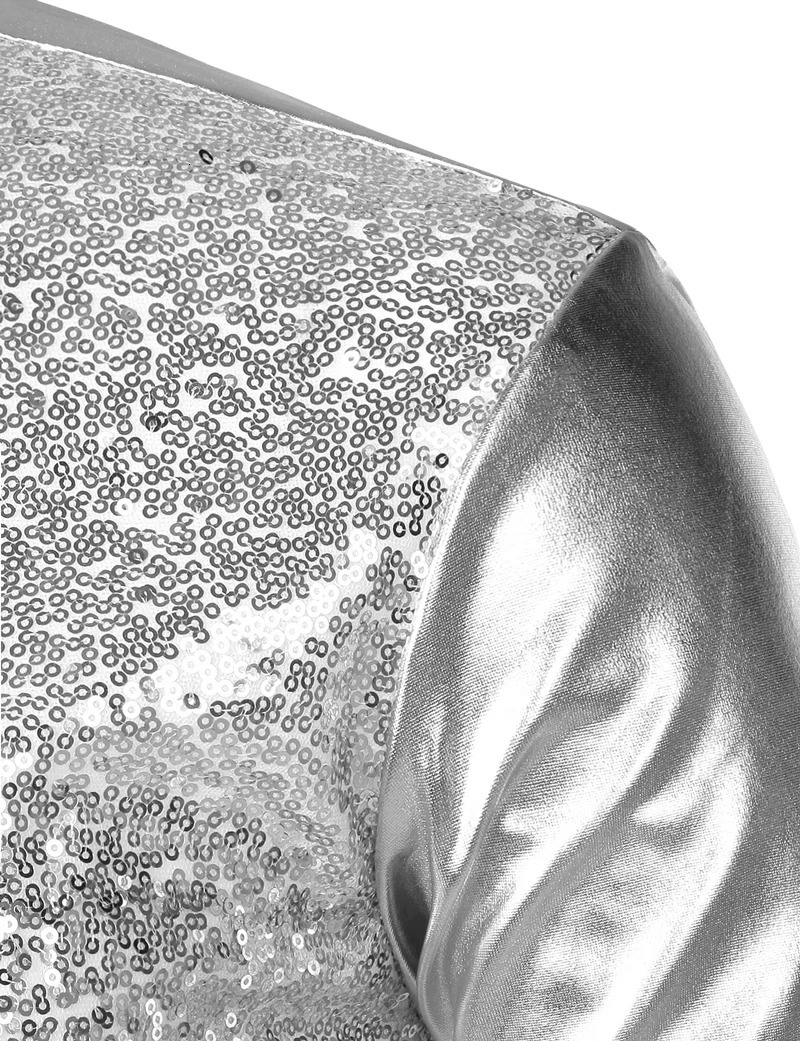 Silver Metallic Sequins Glitter Shirt Men 70s Halloween Costume Chemise Homme Stage Performance Shirt Male 250408