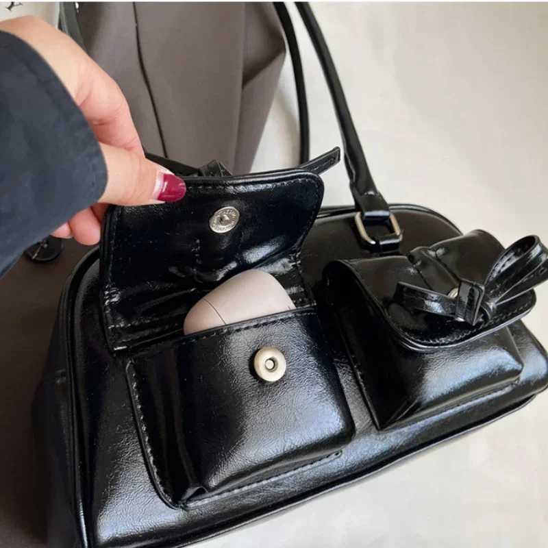 New Arrival Womens business shoulder bag simple womens commuting handbag Pu leather womens underwear bag Burgundy large handbag T250407
