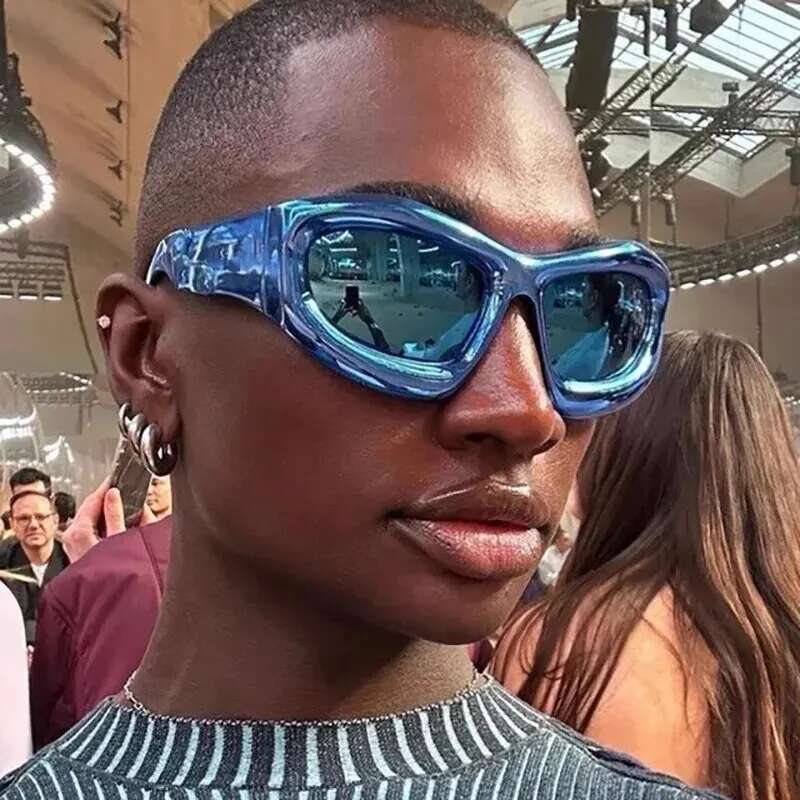 Cool Exaggerated Glasses Future Science Technology Sense Skiing Big Frame Sunglasses Dazzg Men And Womean