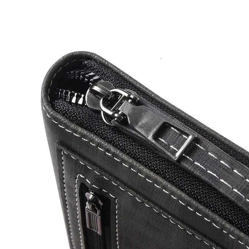 Mens Long Wallet Vintage Zipper Coin Purses Card Holder Business Clutch Bag Phone Money Purses Porable PU Leather Wallet H2511071