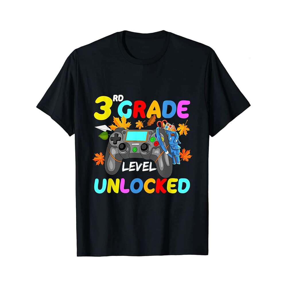 Designer T shirt 3rd Grade Level Unlocked Game On 3rd Grade Back To School - 220g Tshits