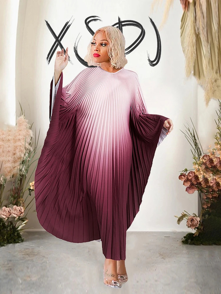 Elegant and beautiful womens party dress batwing pleated loose sexy plus size 4xl wholesale direct 250401