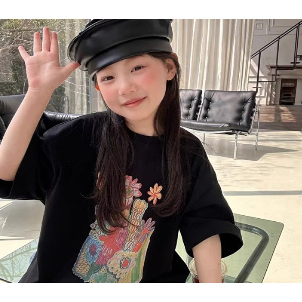 Ddmyshoesvip Korean Clothing Girls Printed Short Sleeved Summer Children S Pullover Half Sleeve T Boys Stylish Top T Shirt