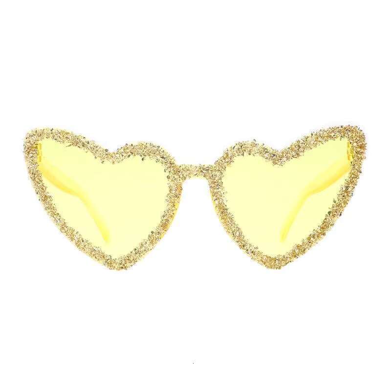 Candy Color Trendy Rhie Sunglasses Integrated Heart Shaped Dia Shades Glasses