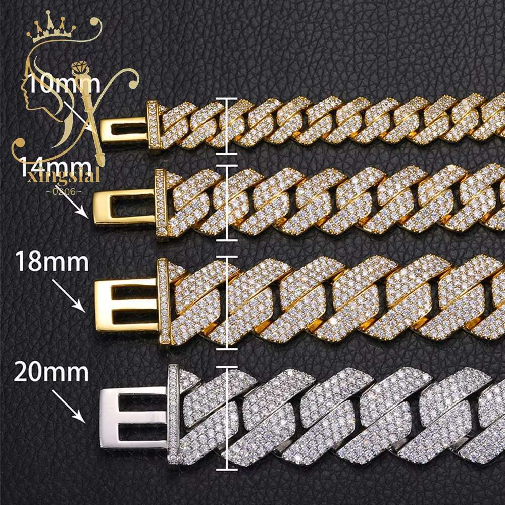 Rap singer men's jewelry 10mm -20mm cubic zirconia hip-hop chilled Miami CZ brass Cuban chain necklace