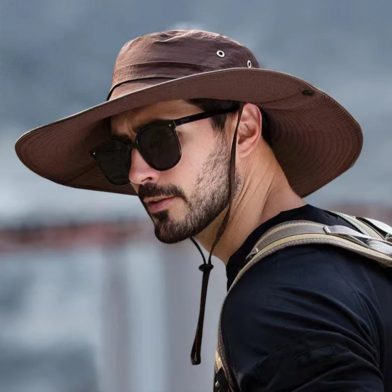 sun protection fishing hat summer breathable mesh camping hiking UV resistant mountain mens Panama 250326