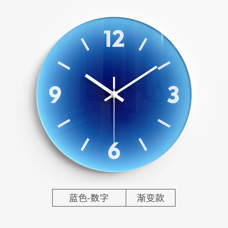 2025 Nordic Sunset Wall Clock Celebrity Ins Light Living Room Punch-free Creative Decoration Mute Simple Glass Clock 250408