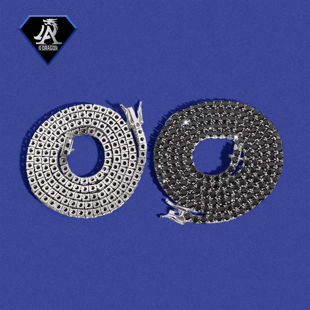 4mm VVS Moissanite Tennis Set Gold-Plated 925 Silver Iced Out Design Elegant Bracelet and Necklace Set Moissanite Tennis Set