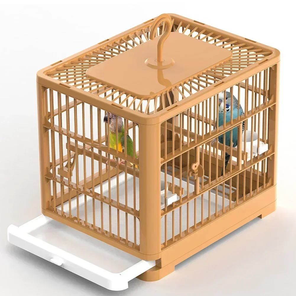 Portable bird container bird travel birdcage with handle large space breathable folding birdcage set bird accessories 250403