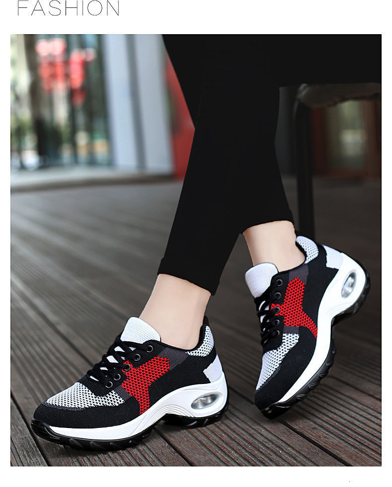 2025 Summer New Women's Breathable Mesh Air Cushion Sports Designer Fashionable Height Increasing Casual Shoes