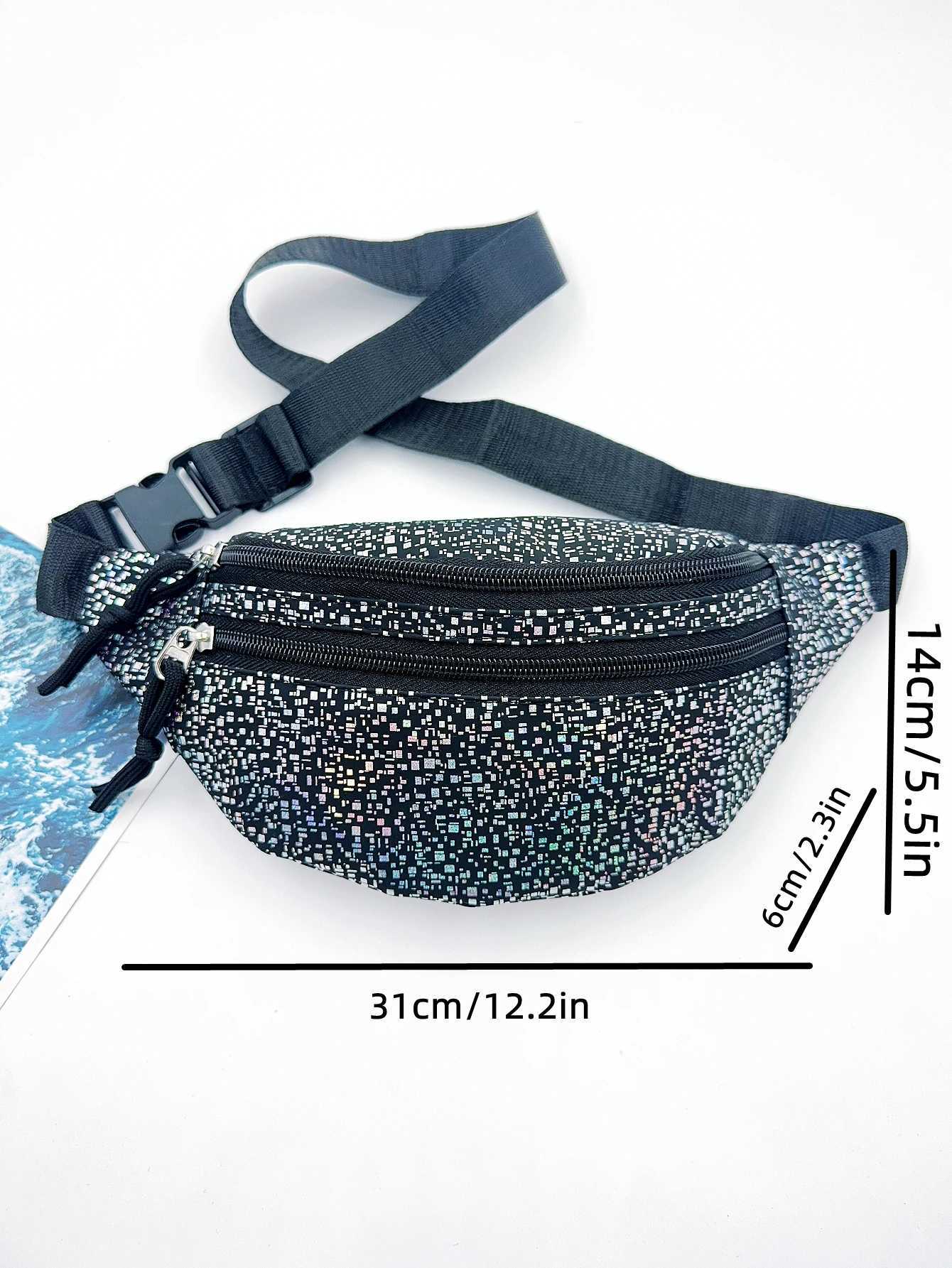 Sparkly Holographic Fanny Pack Womens Belt Bag I Travel CrossBody Fanny Pack Womens Fashion Waist Bag Bum Bag Z250407