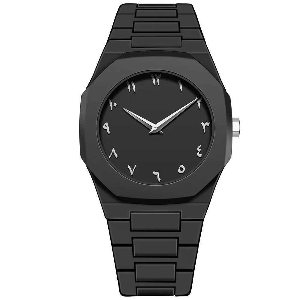 Vintage Middle Eastern Arabic numerals dial plastic strap waterproof watch casual lightweight quartz watch Y250407