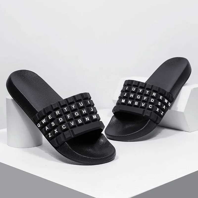 Mens casual indoor sandals and outdoor beach water slides with sizes exceeding 37-48XJ250407