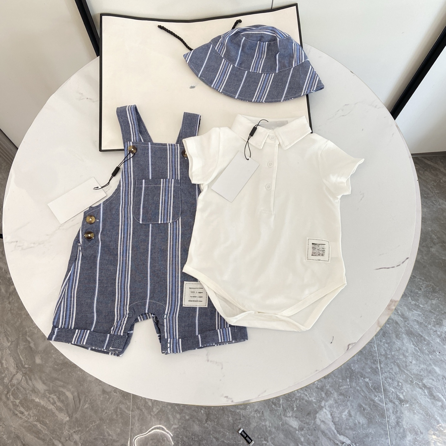 Baby kids summer clothing sets British style toddlers polo lapel short sleeve romper with Newborn cotton outfits S3552