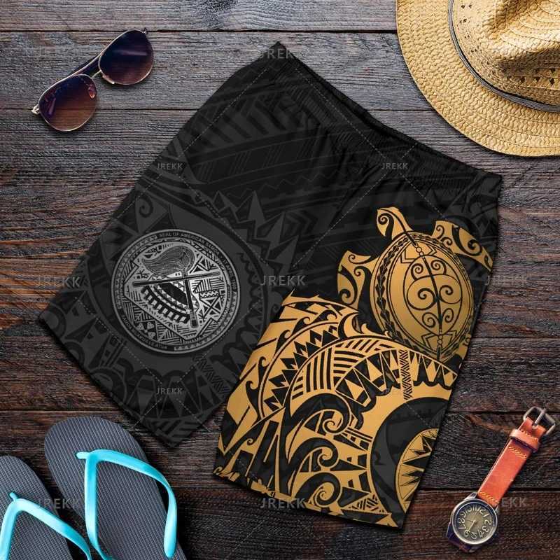 New retro 3D printed Samoa emblem beach shorts fashionable streetwear board shorts unisex cool swimming shorts mens swimming trunkXJ250407
