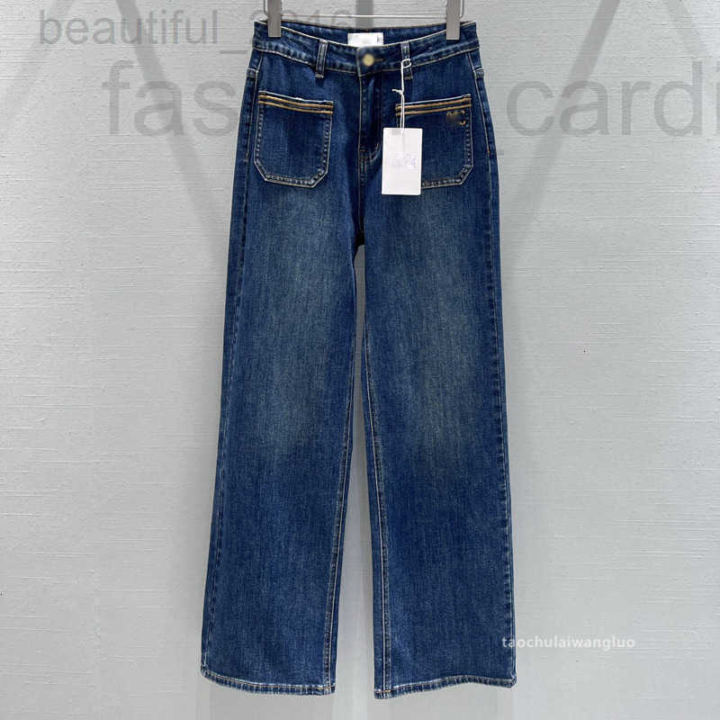 Women's Jeans Designer designer Double Pocket Design Denim Pants Vintage Style Slimming Versatile Straight Wide Leg Autumn Winter ZK63991 W6PJ KY2E