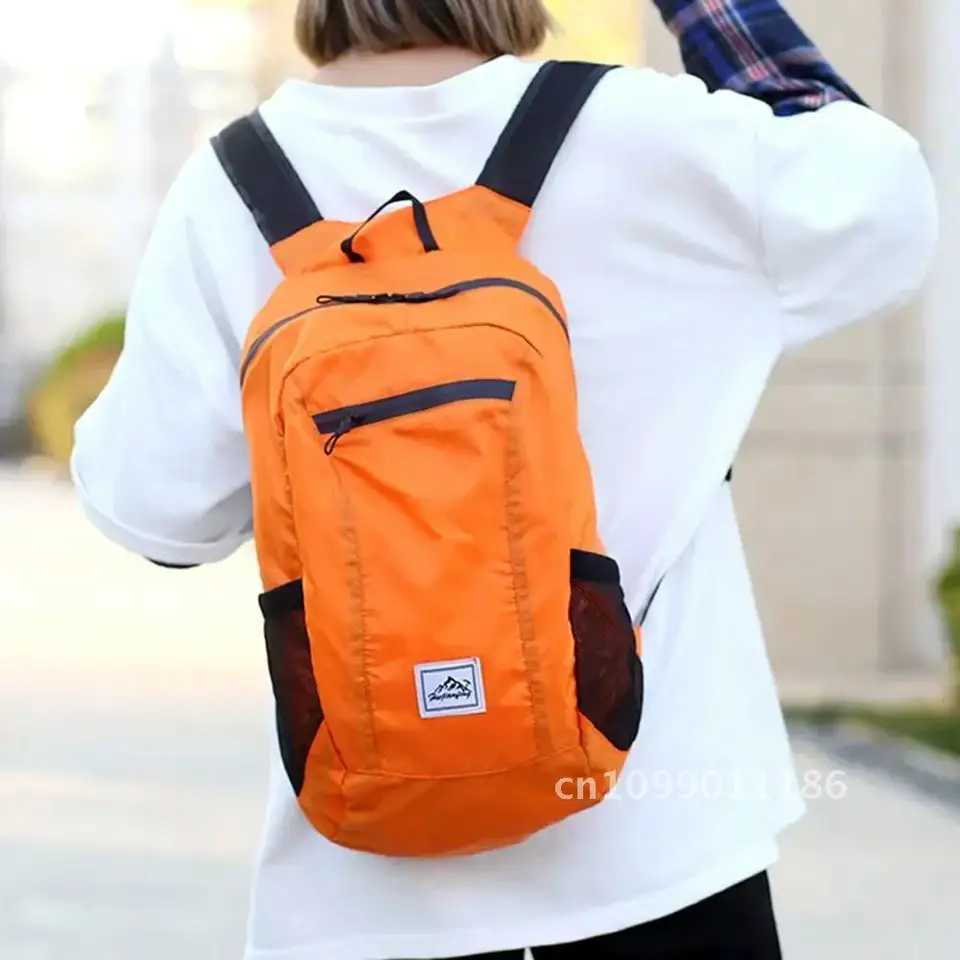 18L Ultrght Foldable Backpack Waterproof Nylon Packable Travel Hiking Cycling Bag 24x16x41cm Lightweight Outdoor Travel BagC250407