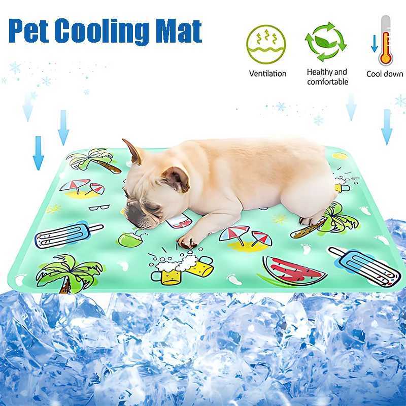 Cat dog pet cooling pad breathable and comfortable ice for summer silk pet ice pad portable dog house for washing Y250407