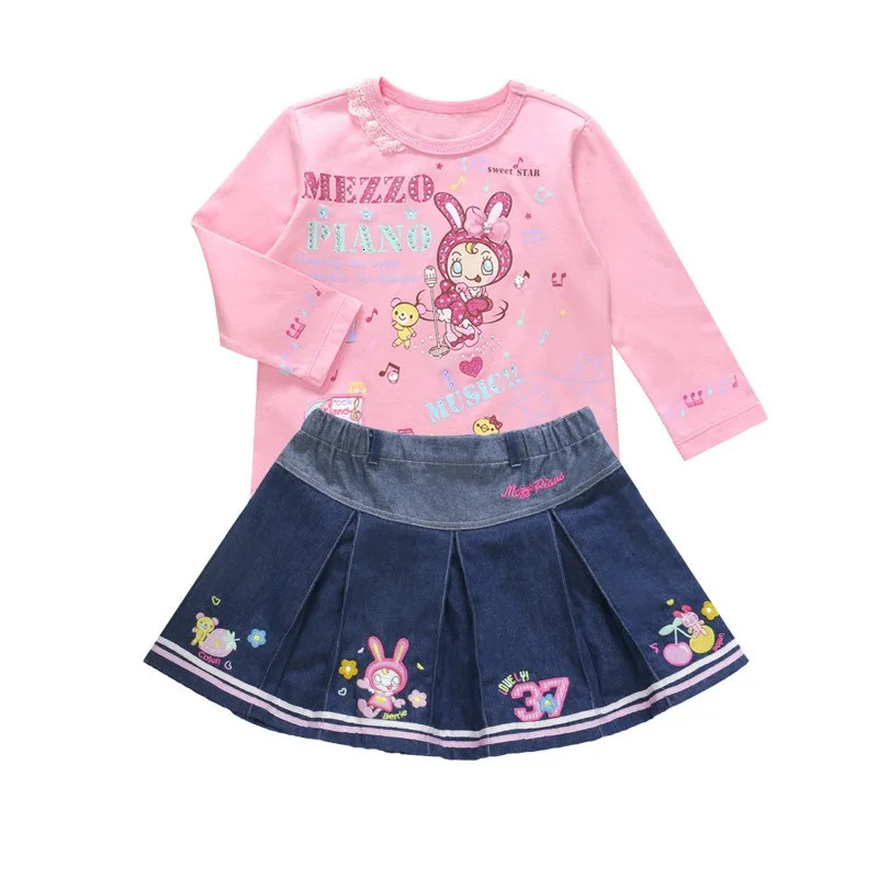 Kids Kawaii Skirts Cute Bunny Pleated Skirt Girl Loli Denim Short Skirt Girls Casual Dress Princess Dresses Girl Jeans Shorts 250408