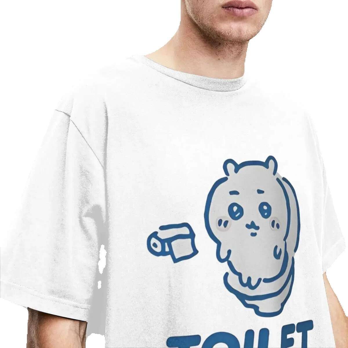 Chiikawa Toilette Time men's aesthetic pure cotton summer comfortable popular custom T-shirt oversized top