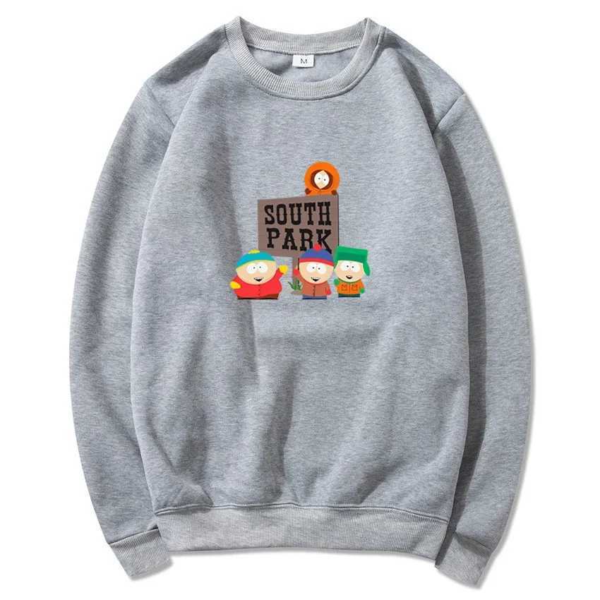 Autumn and winter mens round neck sweatshirt anime South Park printed mens wool sweatshirt fashionable casual warm pull W250408
