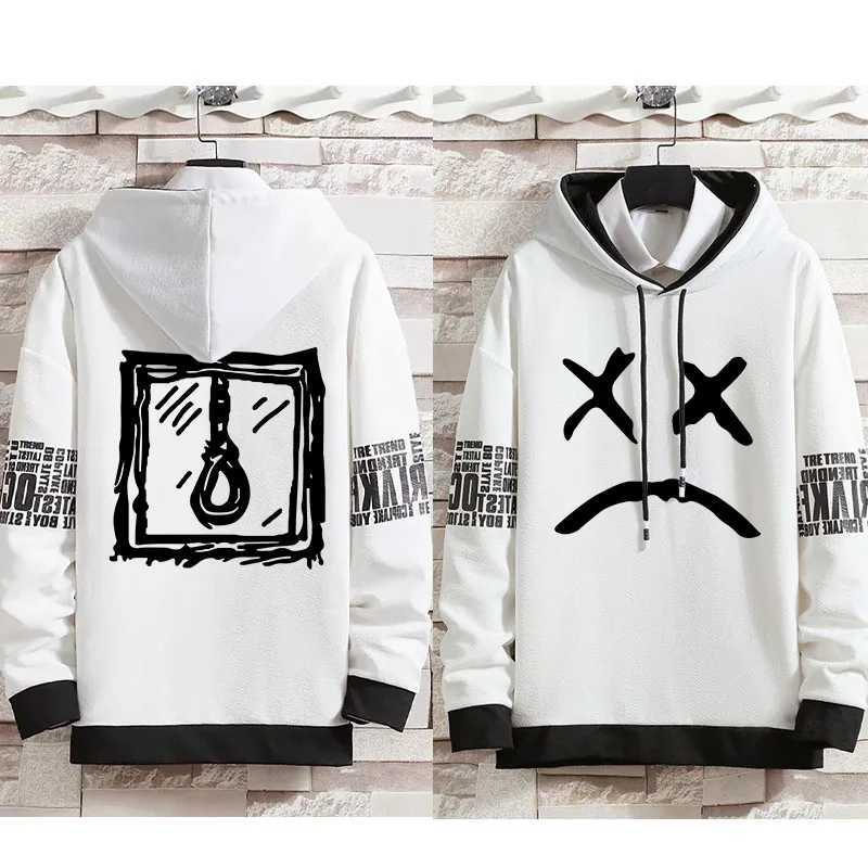 Autumn new mens hooded sweatshirt hand-painted printed pattern mens sweatshirt Ins W250408