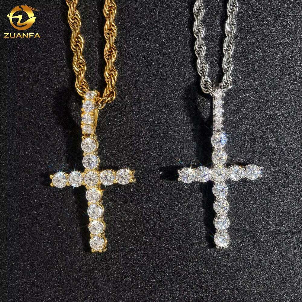Fine silica jewelry, pure sier chilled pendant, necklace chain, hip-hop cross pendant