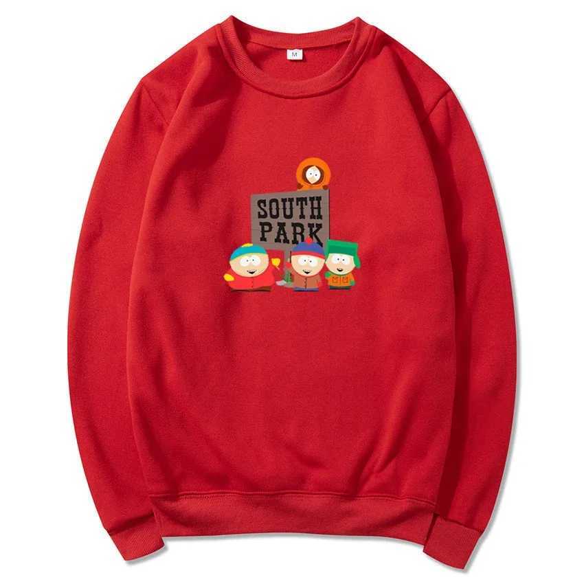 Autumn and winter mens round neck sweatshirt anime South Park printed mens wool sweatshirt fashionable casual warm pull W250408