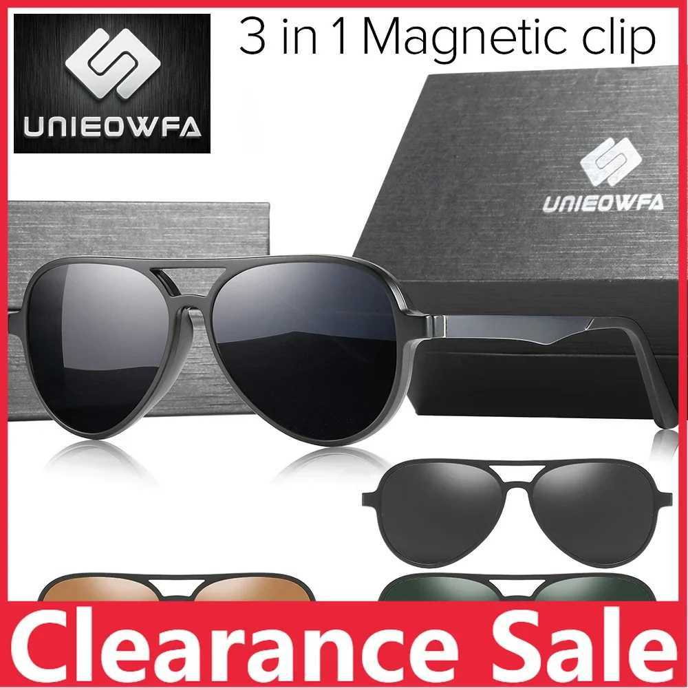 Polarized magnetic clip sunglasses for men aviation piloting optical sunglasses for men pilot Myopia prescription glasses for men 2020 W250408